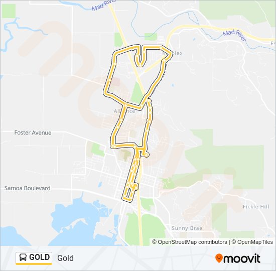 GOLD bus Line Map