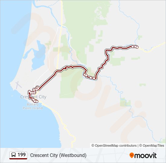 199 bus Line Map