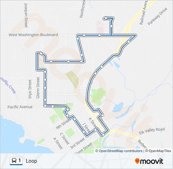 1 Bus Line Map