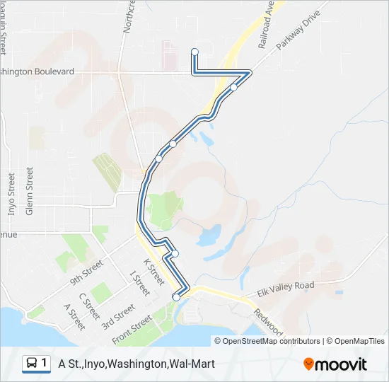 1 Bus Line Map