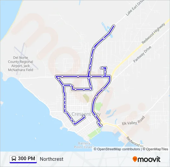 300 PM Bus Line Map