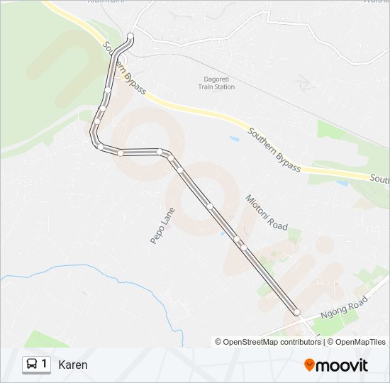 1 bus Line Map