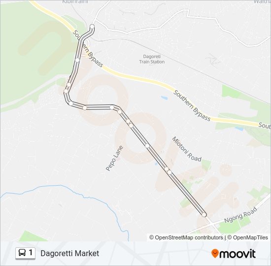 1 Bus Line Map