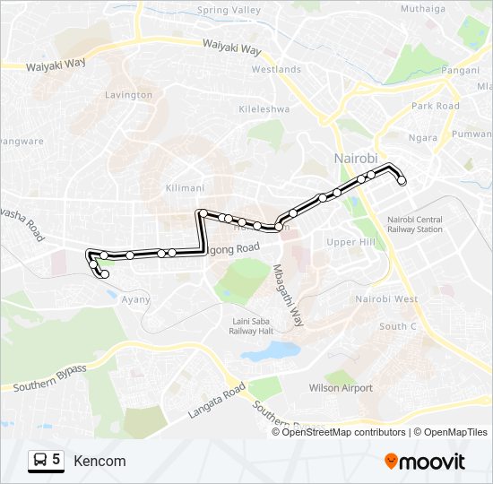 5 Bus Line Map