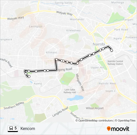 5 Bus Line Map