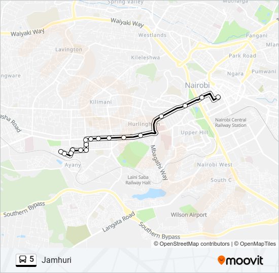 5 Bus Line Map