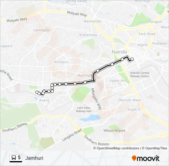 5 Bus Line Map