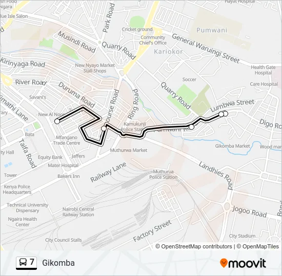 7 Bus Line Map