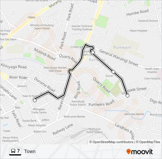 7 Bus Line Map