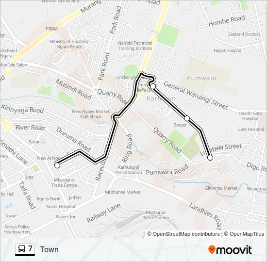 7 Bus Line Map