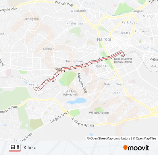 8 bus Line Map