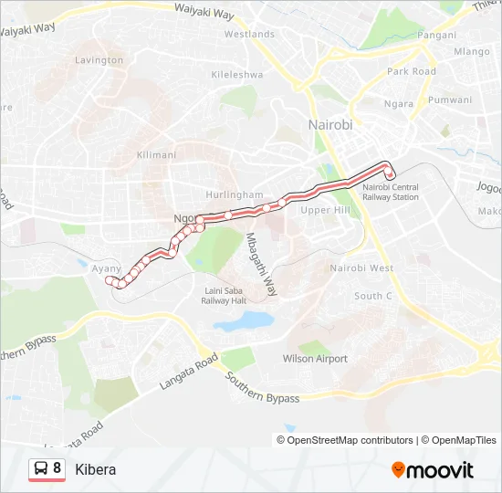 8 Bus Line Map