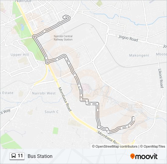 11 bus Line Map