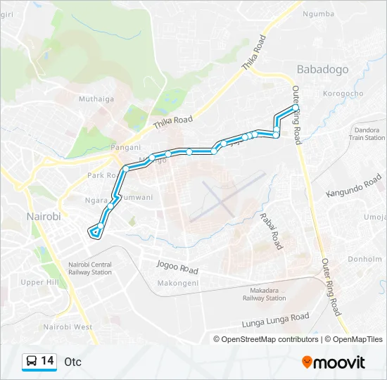 14 Bus Line Map