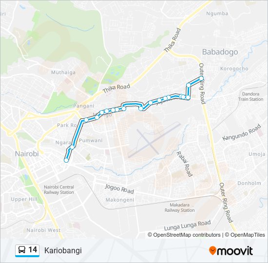 14 bus Line Map