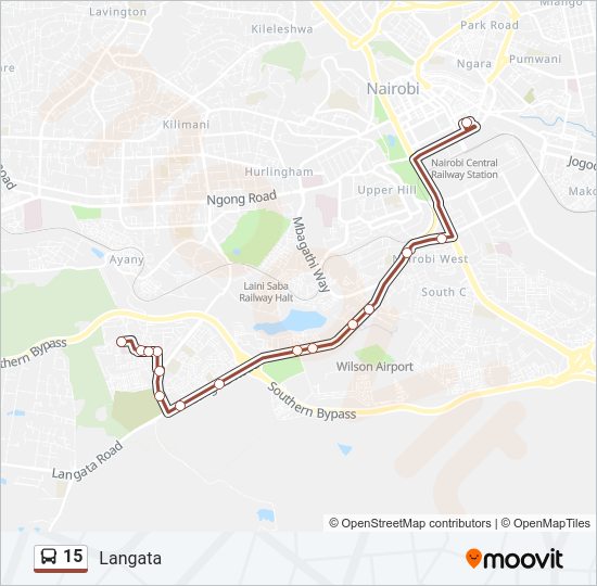 15 Bus Line Map