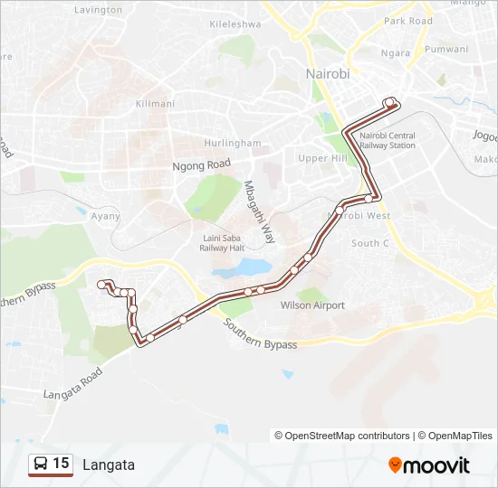 15 Bus Line Map