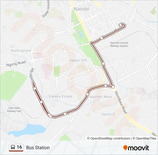 16 Bus Line Map