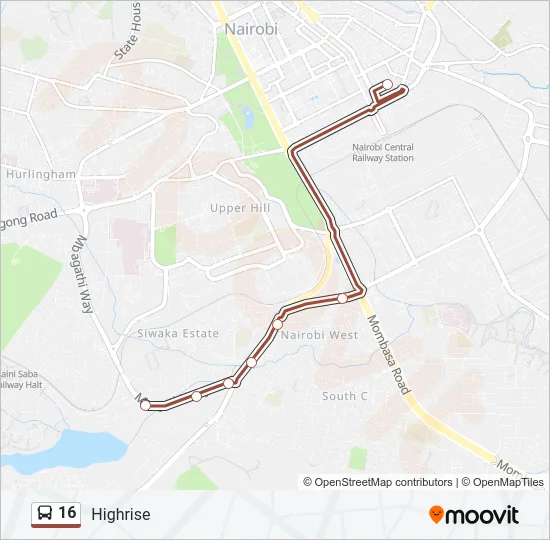 16 Bus Line Map