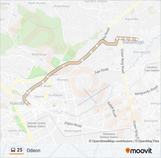 25 Bus Line Map