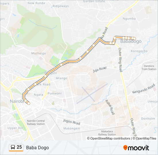 25 Bus Line Map