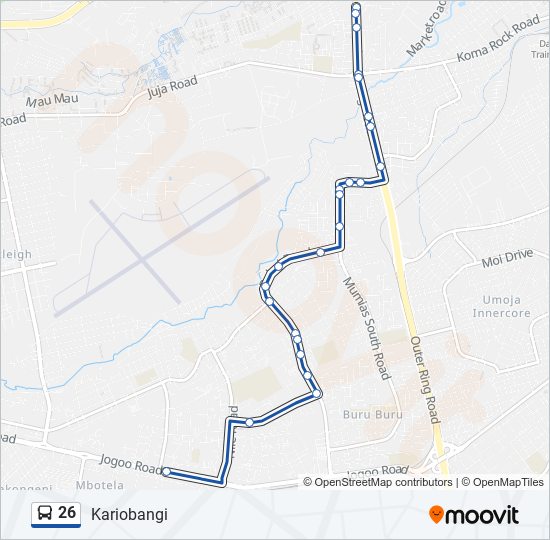 26 bus Line Map