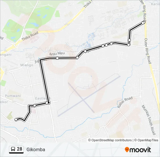 28 Bus Line Map