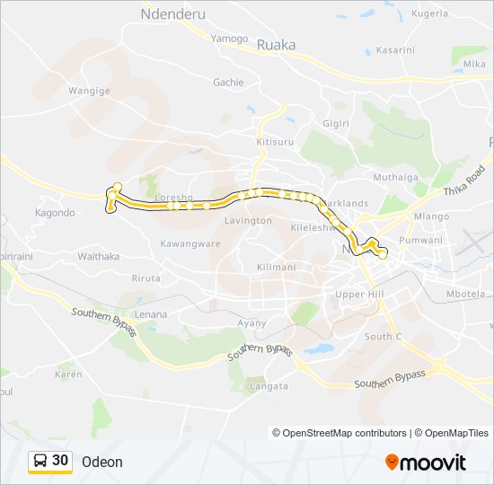 30 Bus Line Map