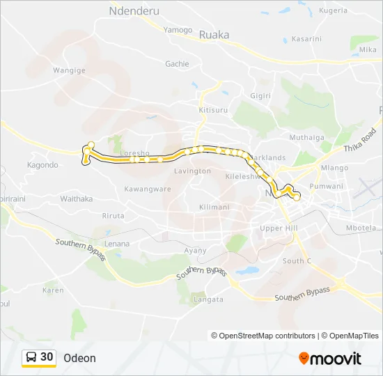 30 Bus Line Map