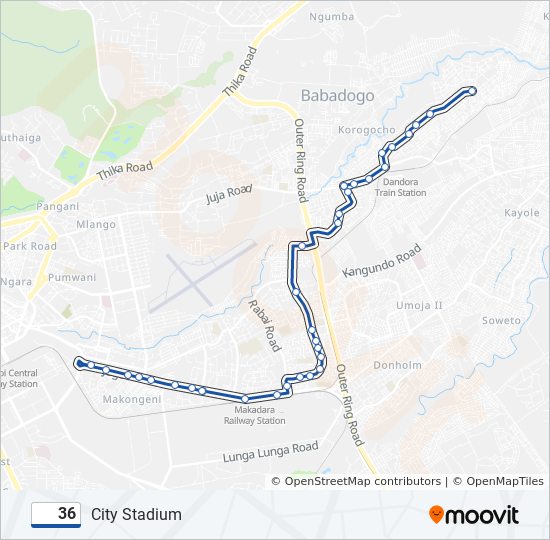 36 bus Line Map