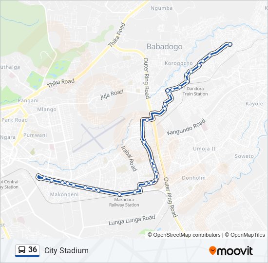 36 Bus Line Map