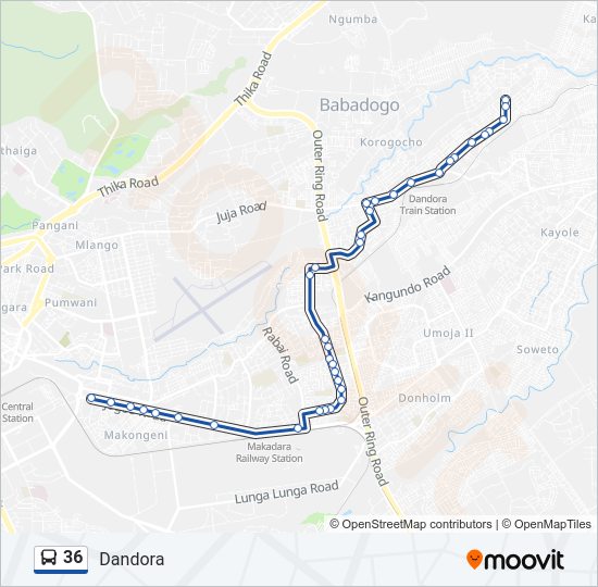 36 Bus Line Map