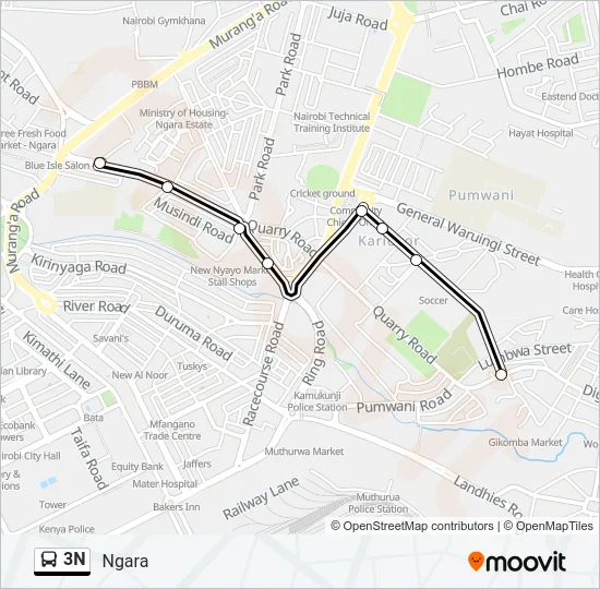 3N Bus Line Map