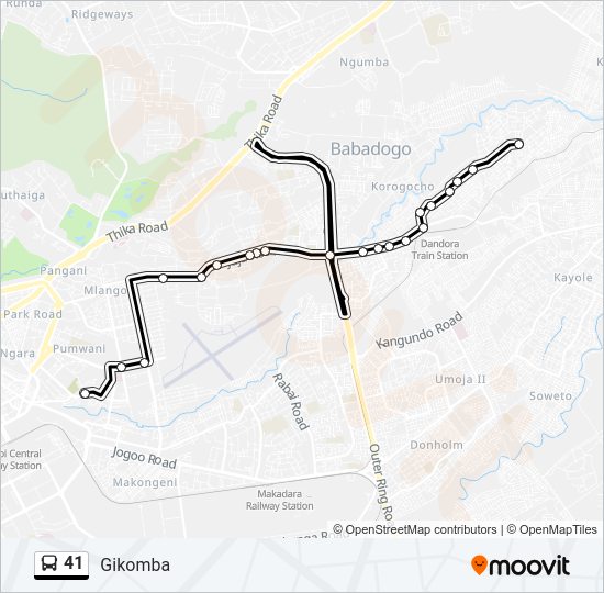 41 bus Line Map