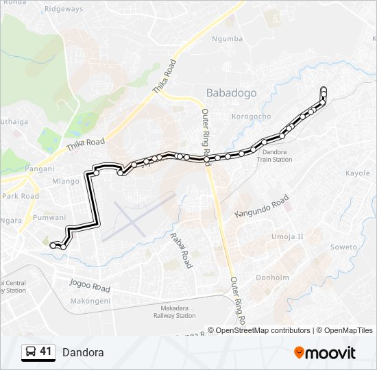 41 bus Line Map