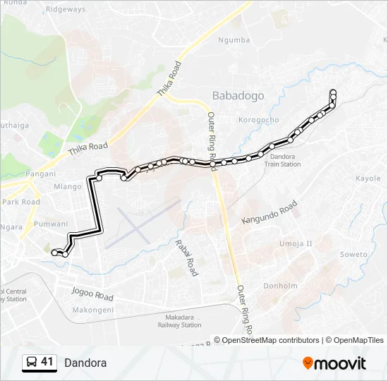 41 Bus Line Map