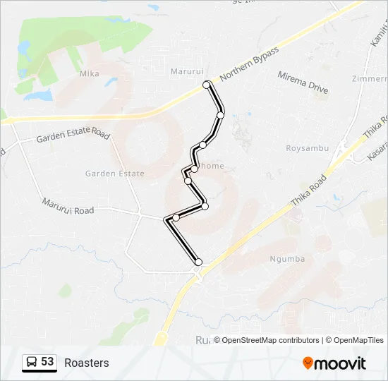 53 Bus Line Map