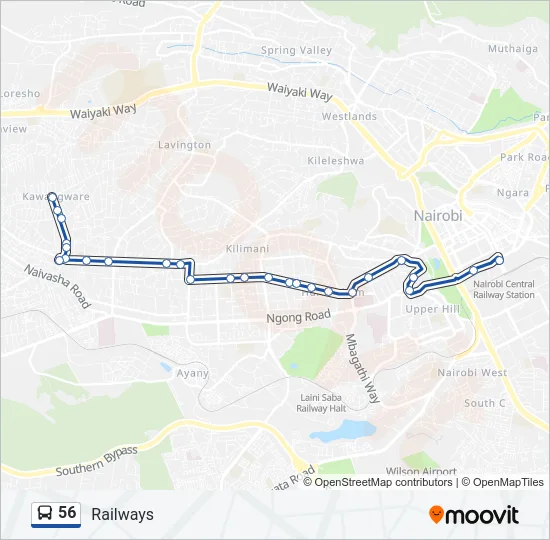 56 Bus Line Map