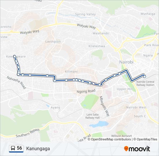 56 Bus Line Map