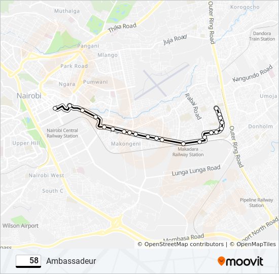 58 bus Line Map