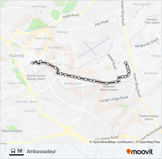 58 bus Line Map