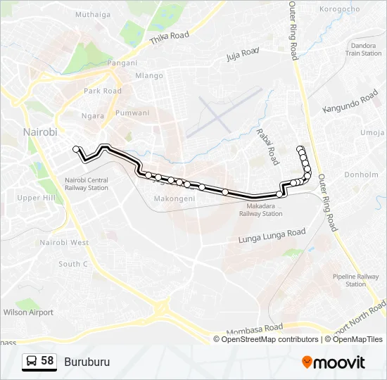 58 Bus Line Map