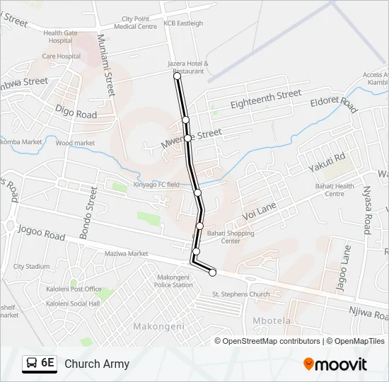 6E Bus Line Map