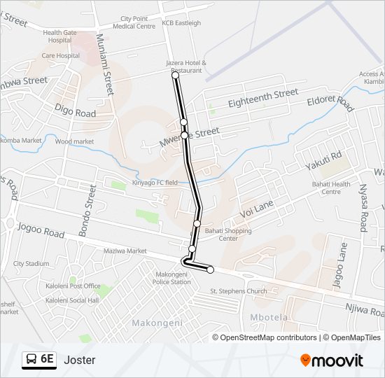 6E Bus Line Map