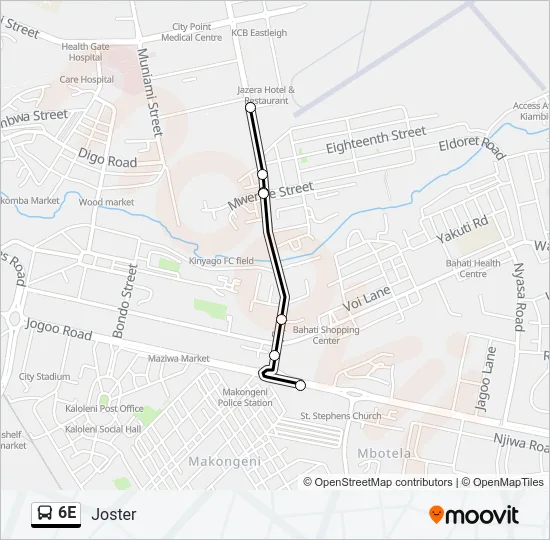 6E Bus Line Map