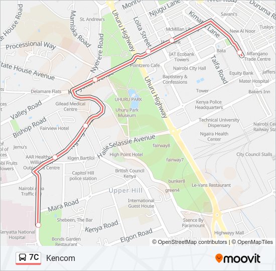 7C bus Line Map