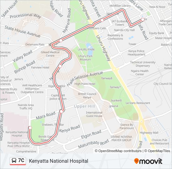 7C Bus Line Map