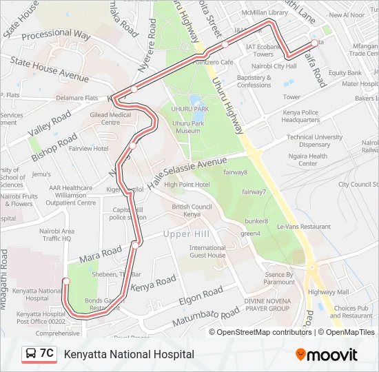 7C Bus Line Map