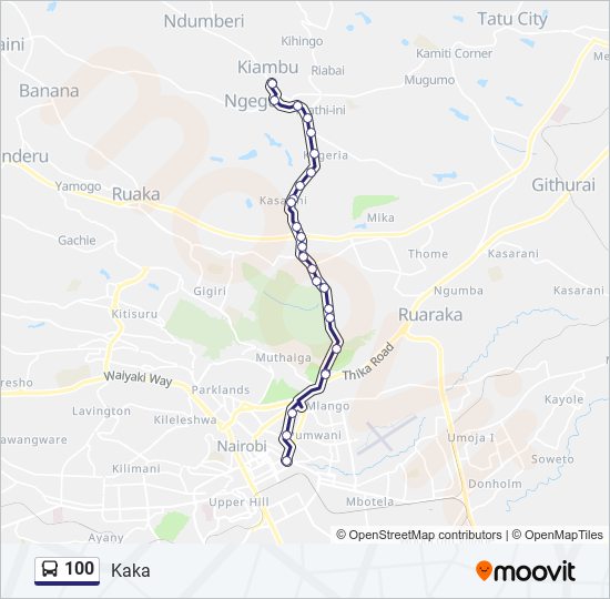 100 bus Line Map