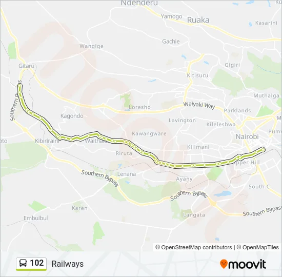 102 Bus Line Map